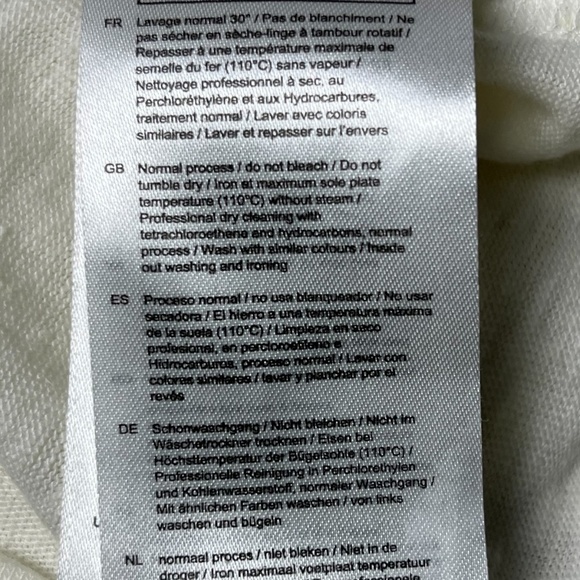 MAJE Tellor Embellished Linen T-Shirt Top Ivory/Cream Gold Trim Size 2 (Medium) - Picture 7 of 9